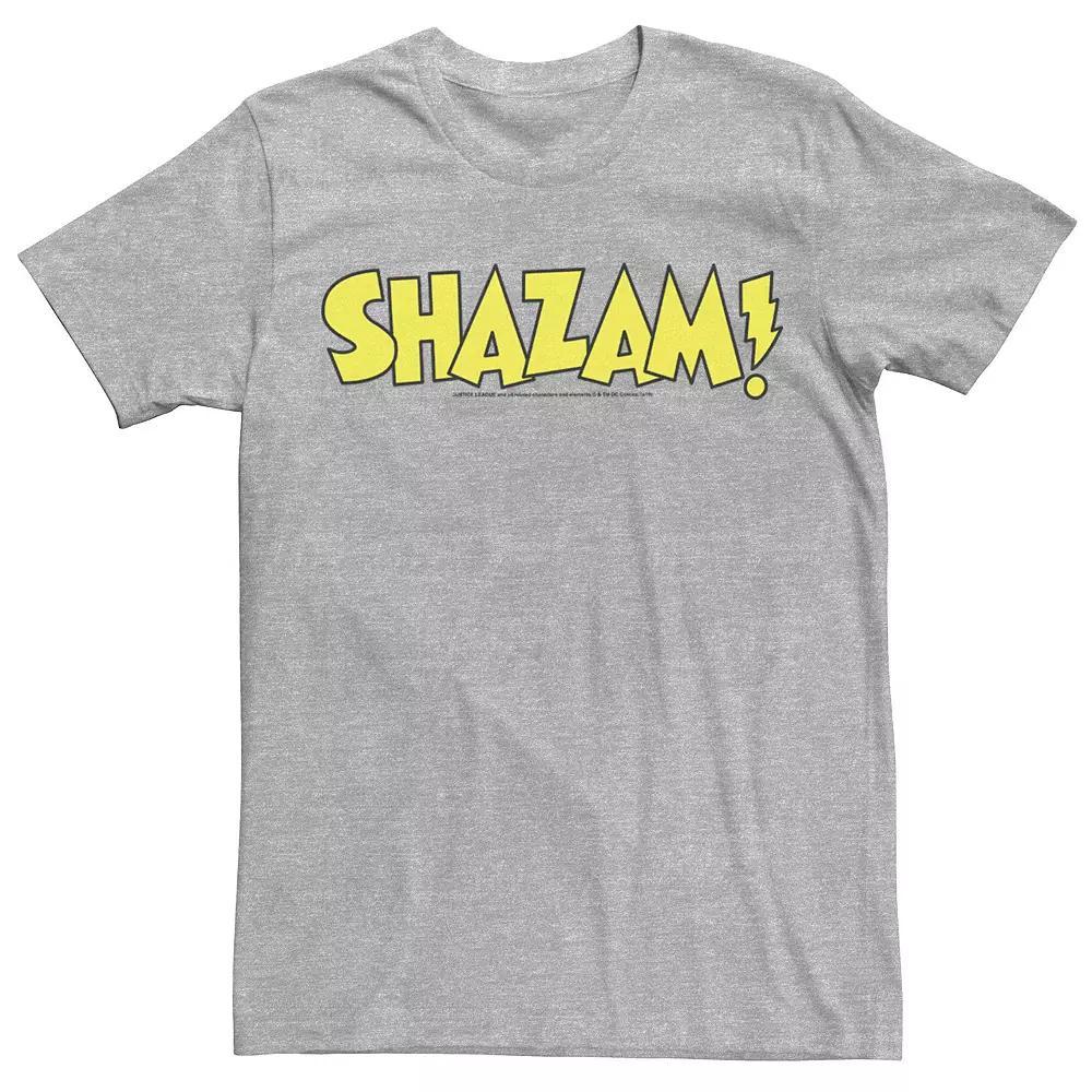 Men's DC Comics Shazam Bold Text Logo Tee, Size: Medium, Athletic Grey Product Image