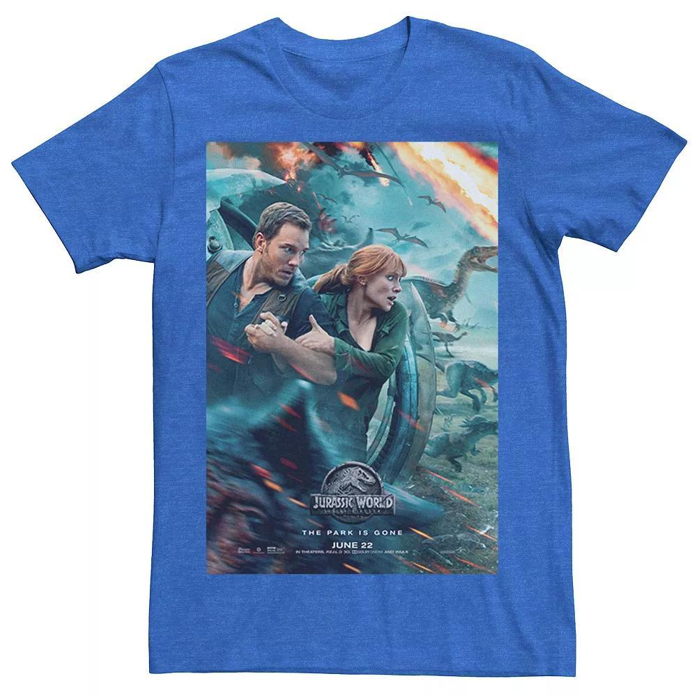Men's Jurassic World Two Owen Claire Movie Poster Tee, Size: 3XL, Grey Heather Product Image