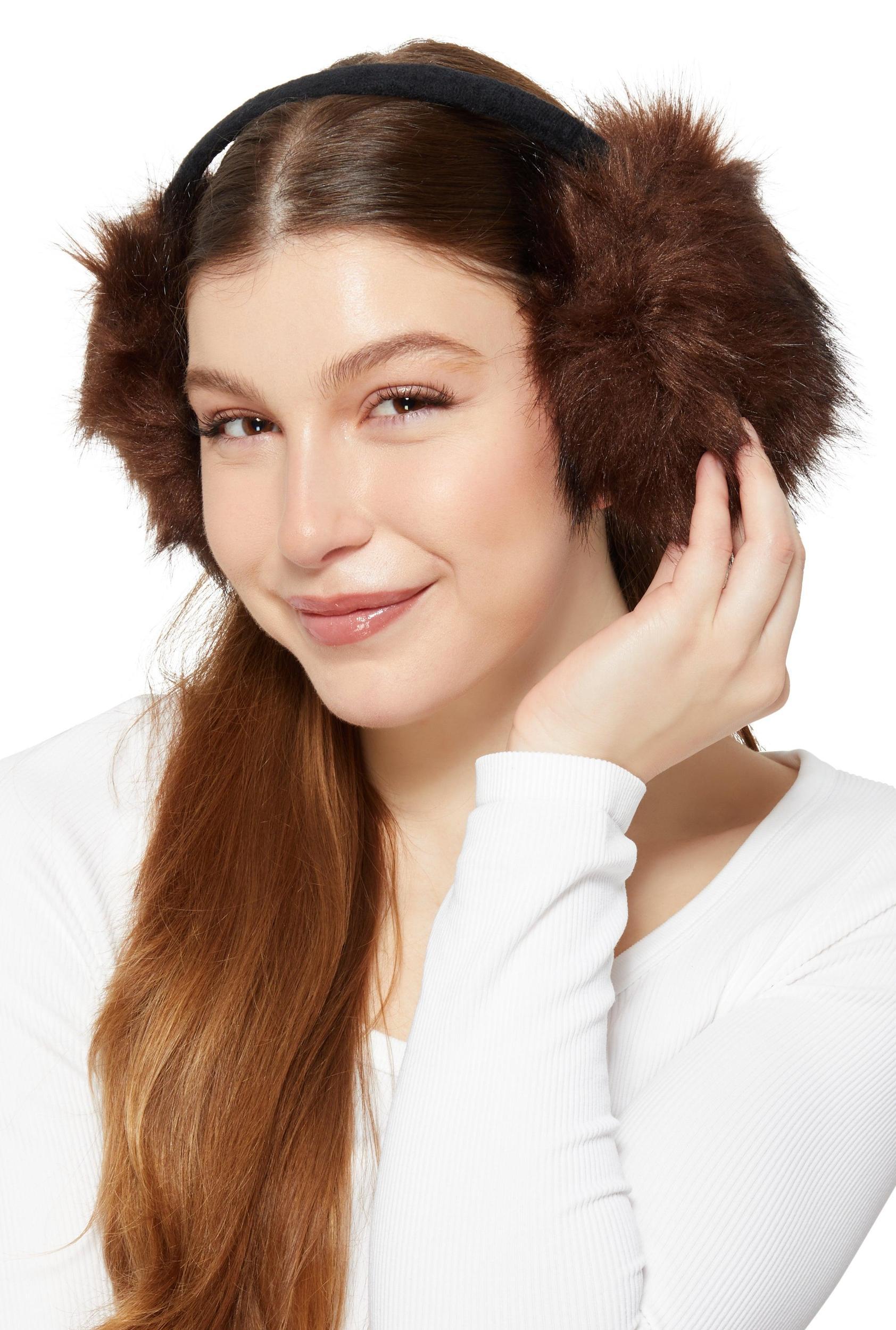 Oversized Faux Fur Earmuffs Female Product Image
