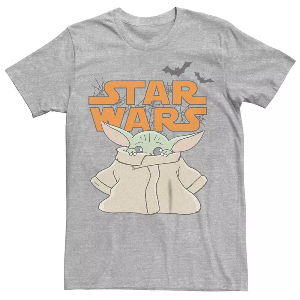 Men's The Mandalorian Scared Child Graphic Tee, Size: 4XL Tall, Athletic Grey Product Image