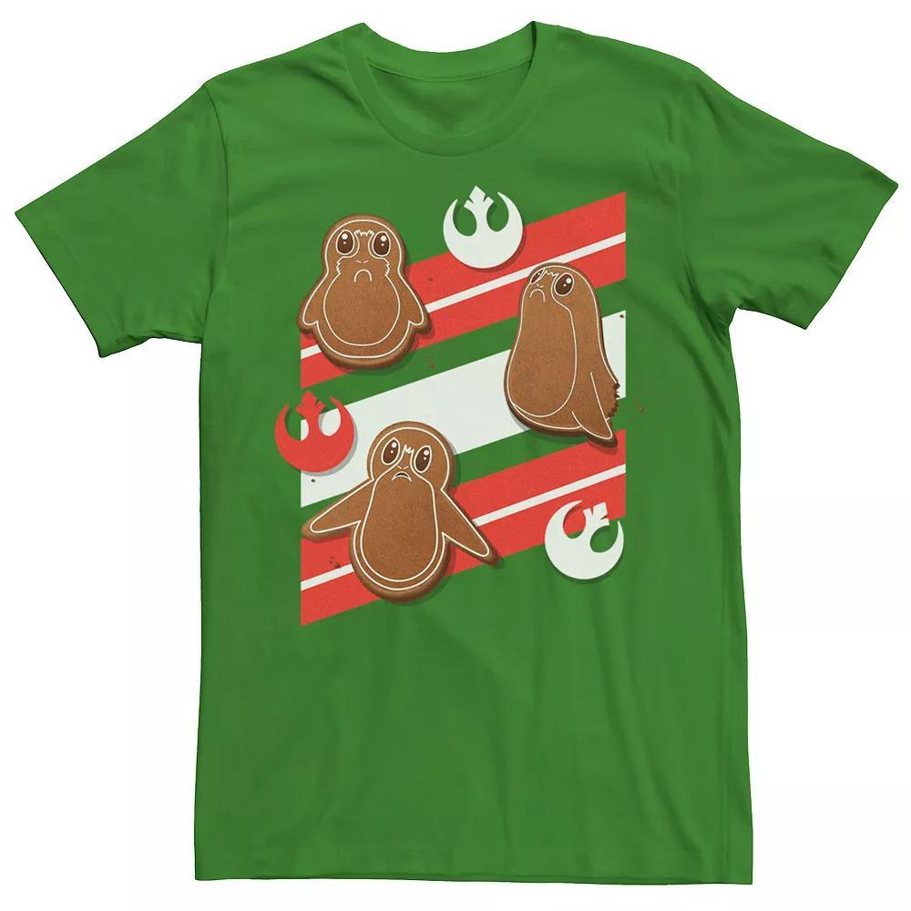 Men's Star Wars Porg Gingerbread Cookies Christmas Tee, Size: Large, Kelly Product Image