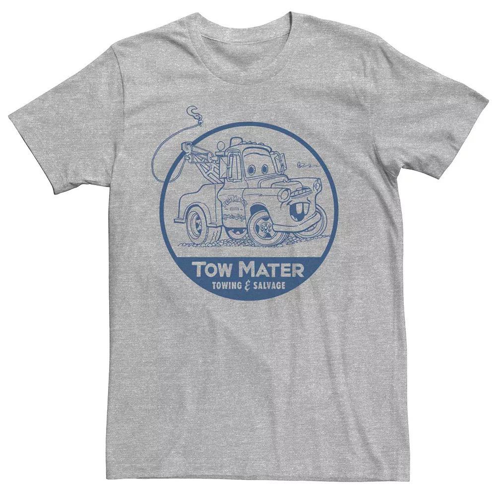 Men's Disney Pixar Cars Tow Mater Logo Graphic Tee, Size: XL, Athletic Grey Product Image