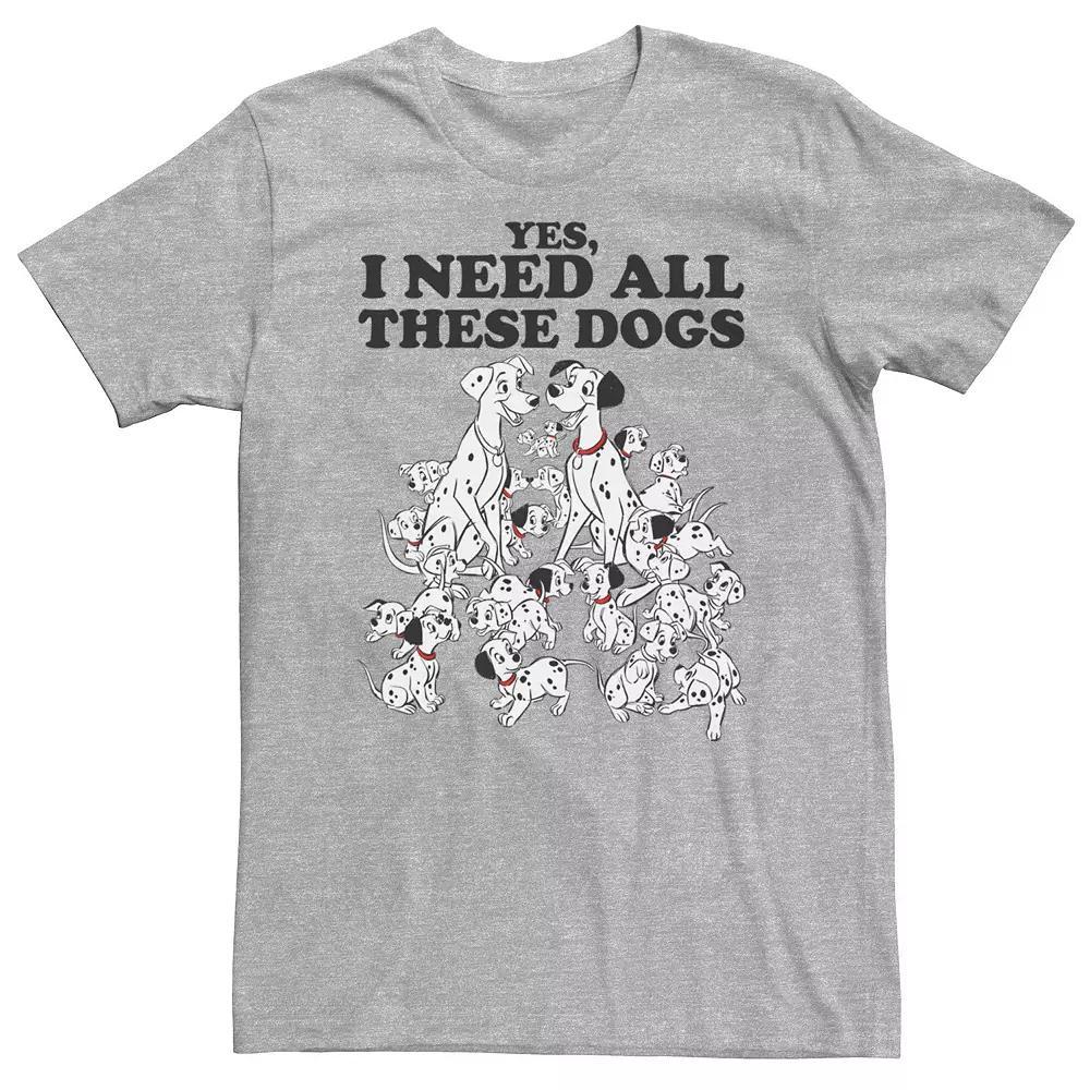 Big & Tall Disney 101 Dalmatians Yes I Need All These Dogs Tee, Men's, Size: 3XL, Athletic Grey Product Image