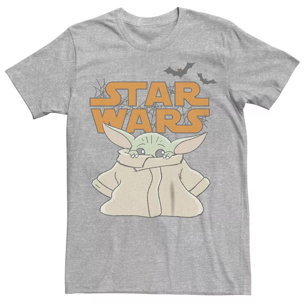 Men's The Mandalorian Scared Child Graphic Tee, Size: 4XL Tall, Athletic Grey Product Image