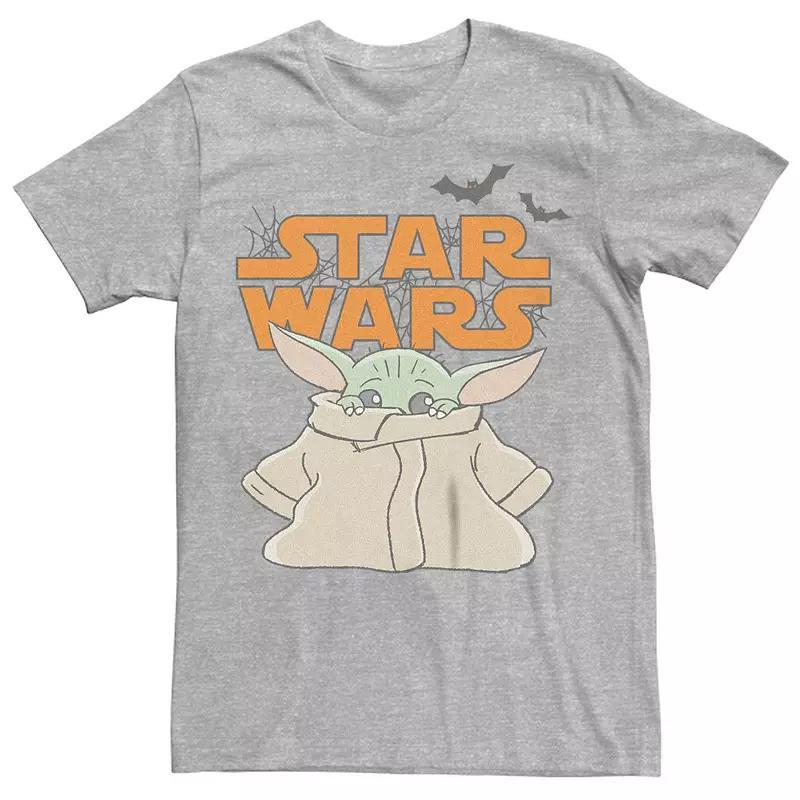 Men's The Mandalorian Scared Child Graphic Tee, Size: 4XL Tall, Athletic Grey Product Image