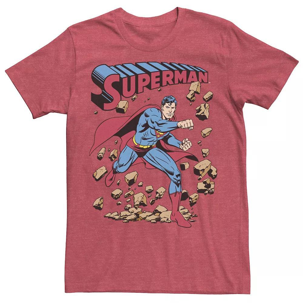 Young Men's DC Comics Superman Smash Rocks Vintage Poster Tee, Size: Medium, Royal Product Image
