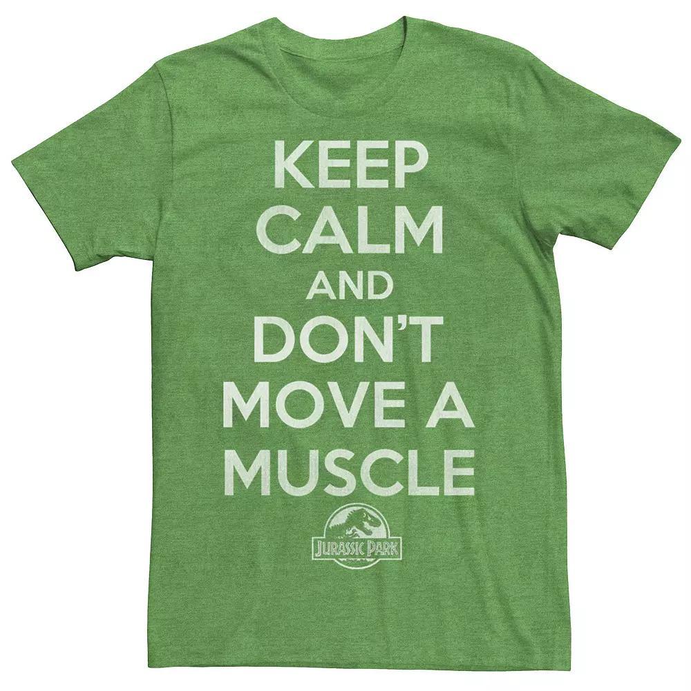 Men's Jurassic Park Keep Calm & Don't Move Graphic Tee, Size: Large, Kelly Grey Product Image
