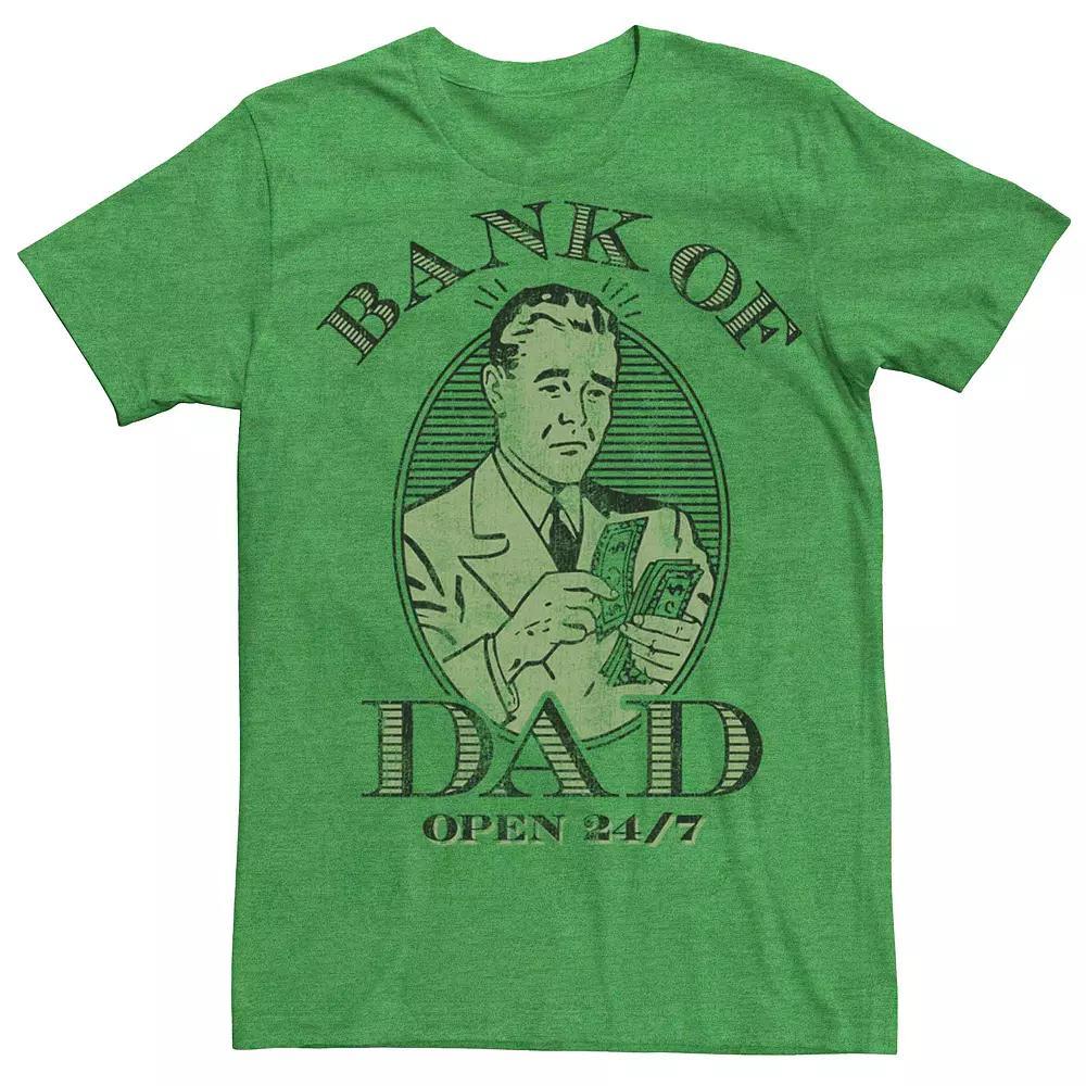 Men's Bank Of Dad Vintage Style Graphic Tee, Size: XL, Kelly Grey Product Image