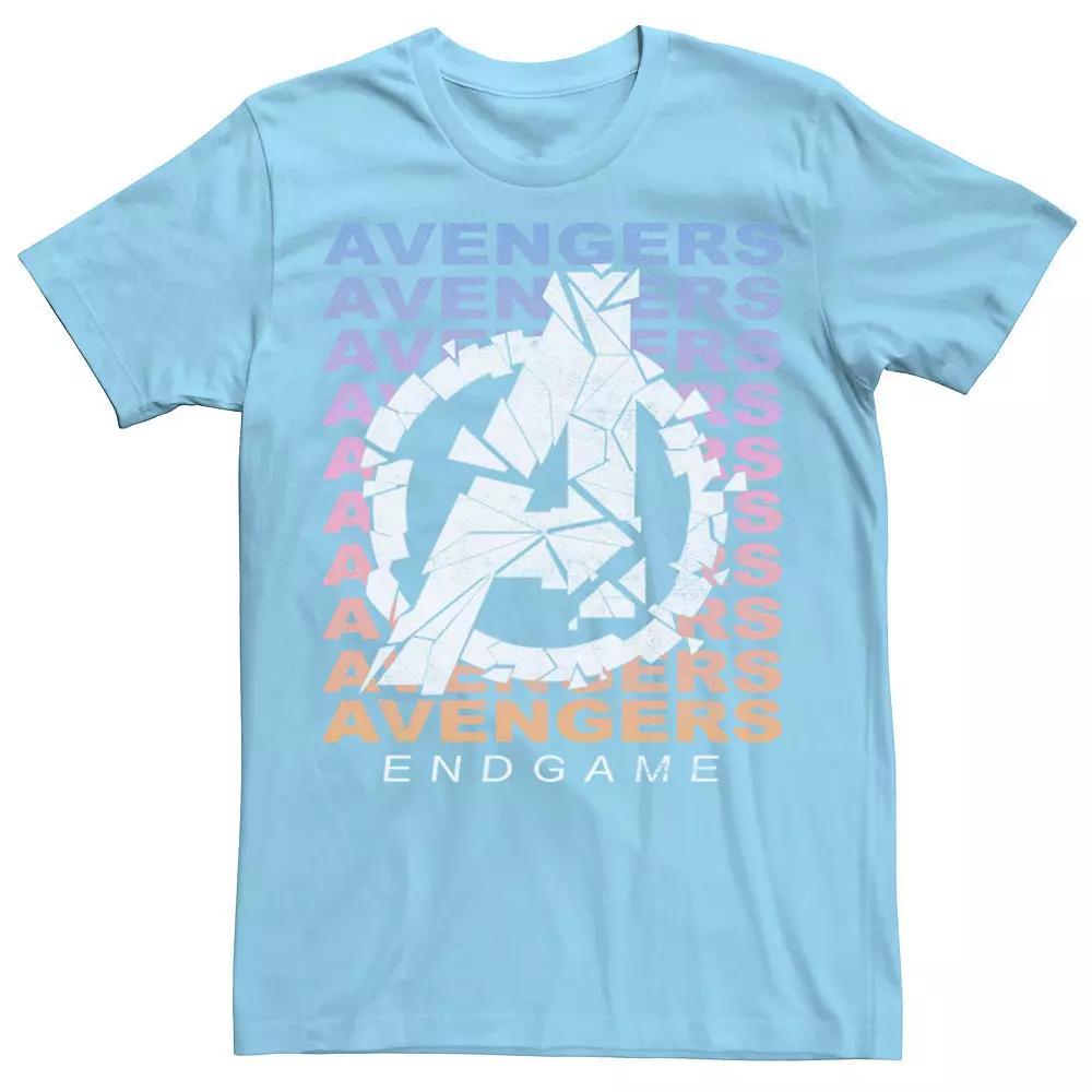 Men's Marvel Avengers: Endgame Gradient Logo Shatter Tee, Size: Small, Light Blue Product Image