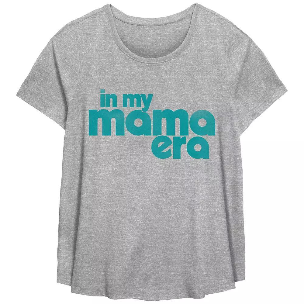 Plus Size In My Mama Era Scoop Hem Flow Graphic Tee, Women's, Size: 4XL, Grey Gray Product Image