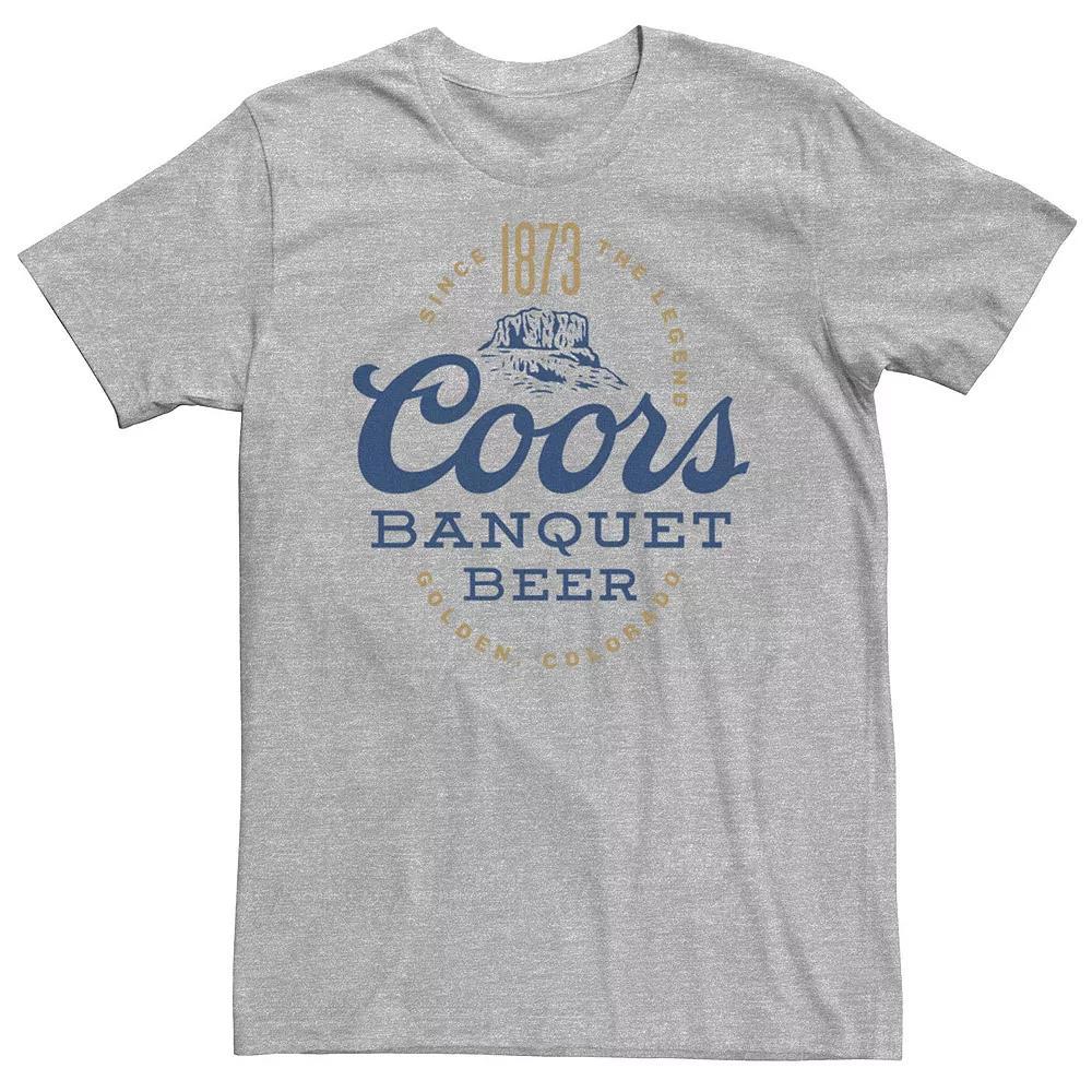 Big & Tall Miller Coors Gold & Blue Banquet Beer Logo Tee, Men's, Size: 4XL Tall, Athletic Grey Product Image