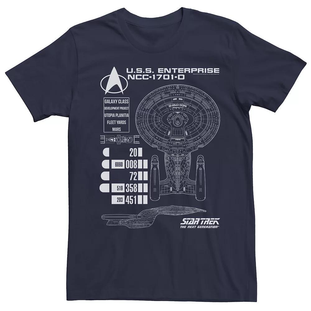 Men's Star Trek Ship Schematics Tee, Size: Medium, Blue Product Image