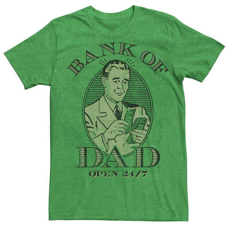 Men's Bank Of Dad Vintage Style Graphic Tee, Size: XL, Kelly Grey Product Image