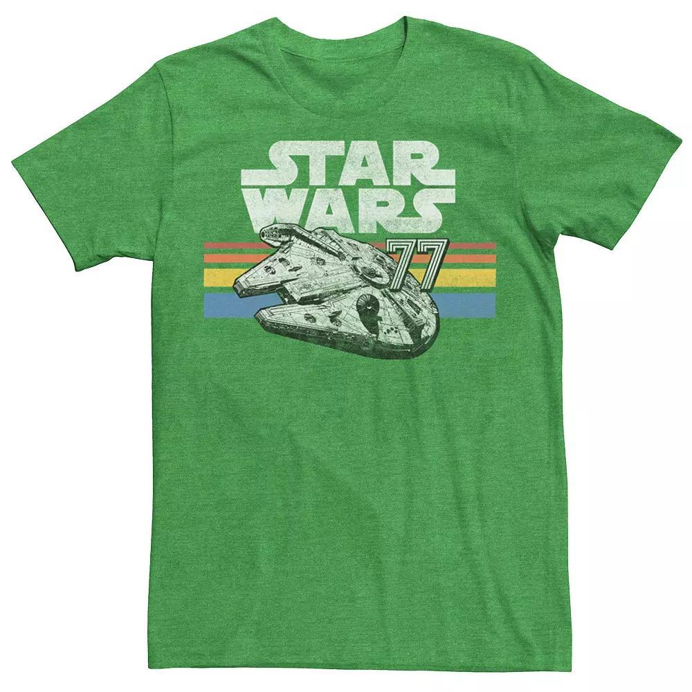 Men's Star Wars Millennium Falcon 77 Retro Lines Logo Tee, Size: Medium, Kelly Grey Product Image