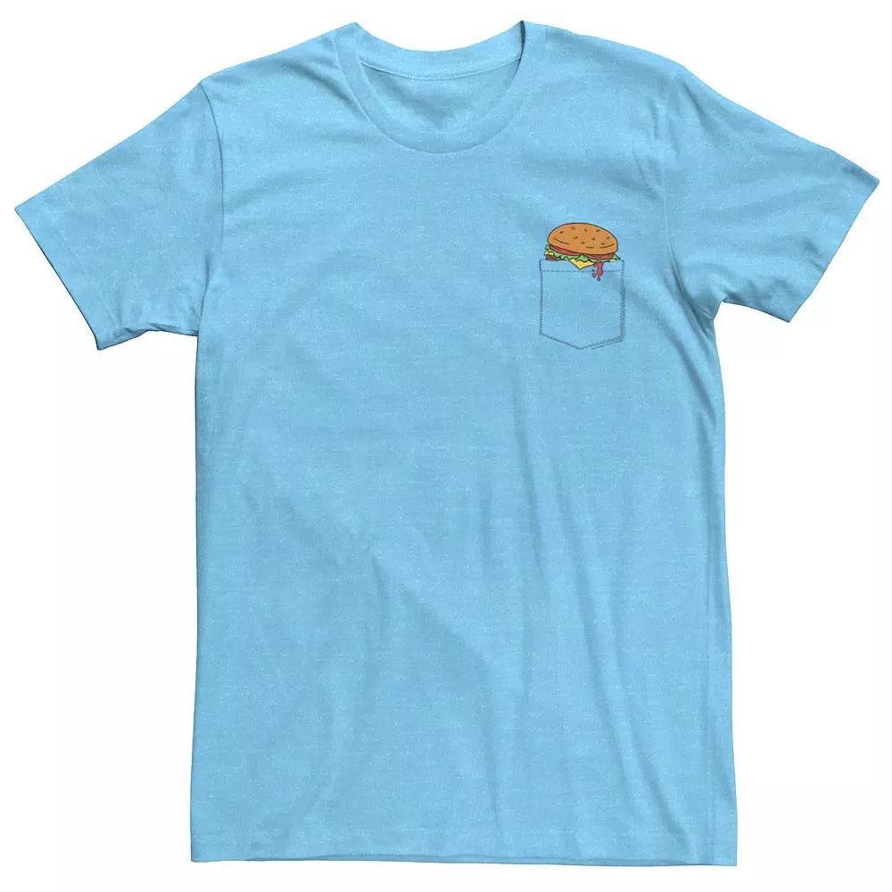 Men's Bobs Burgers Pocket Burger Tee, Size: XL, Light Blue Grey Product Image