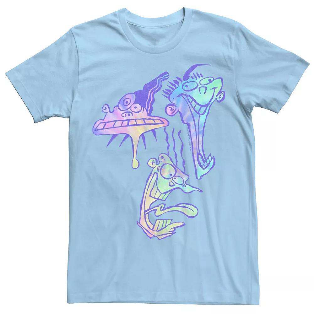 Men's Ed, Edd & Eddy Laughing Head Shots Tee, Size: Medium, Light Blue Product Image