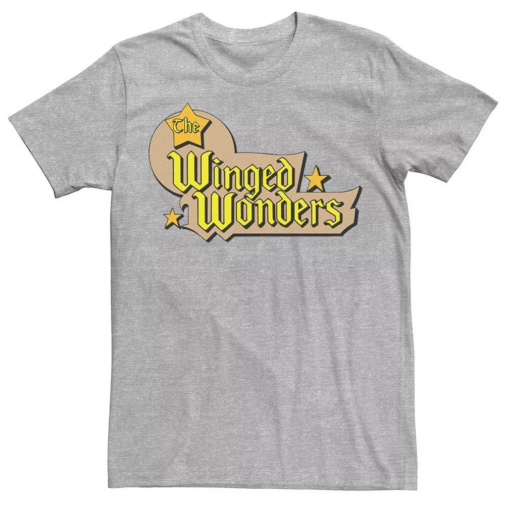 Men's DC Comics The Winged Wonders Text Logo Tee, Size: Medium, Athletic Grey Product Image