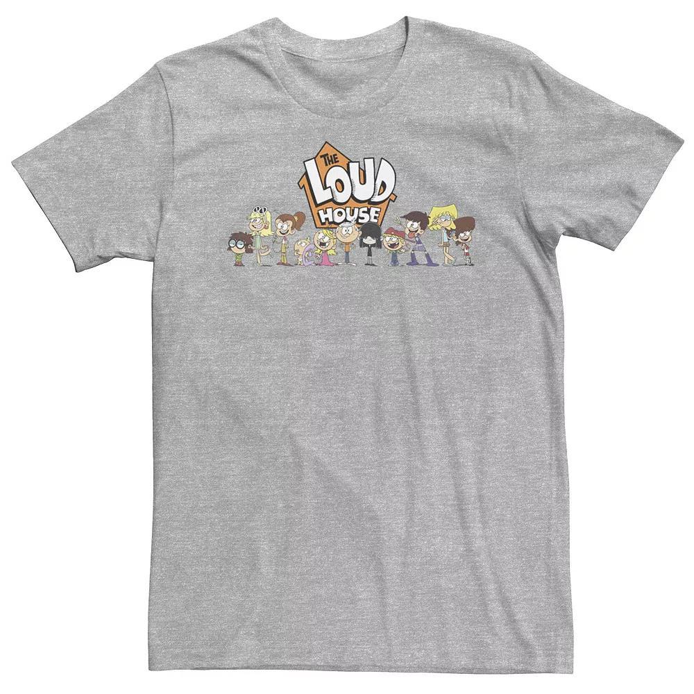 Big & Tall Nickelodeon The Loud House Cast In A Row Logo Tee, Men's, Size: Large Tall, Athletic Grey Product Image
