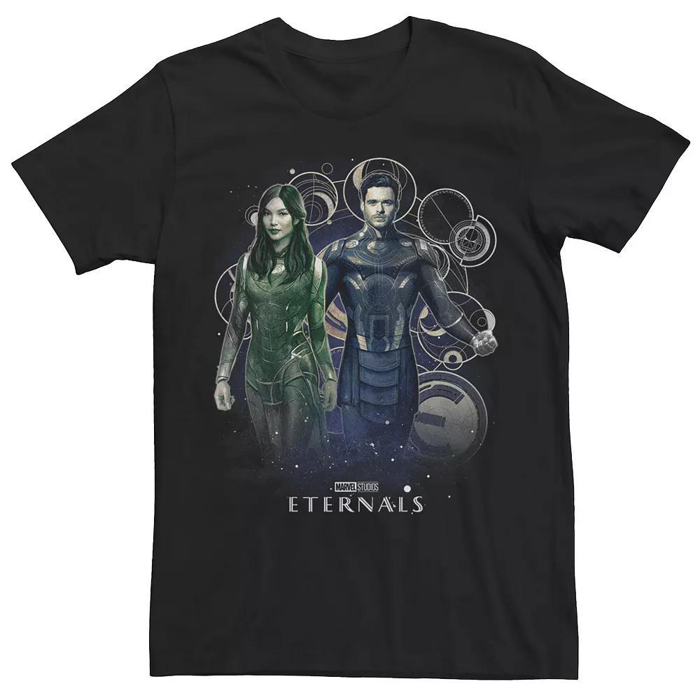 Men's Marvel Eternals Ikaris And Sersi Collage Panel Tee, Boy's, Size: XL, Black Product Image