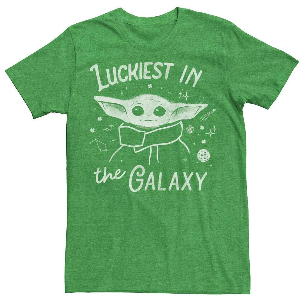 Men's Star Wars The Mandalorian The Child Luckiest In The Galaxy Tee, Size: XL, Kelly Grey Product Image