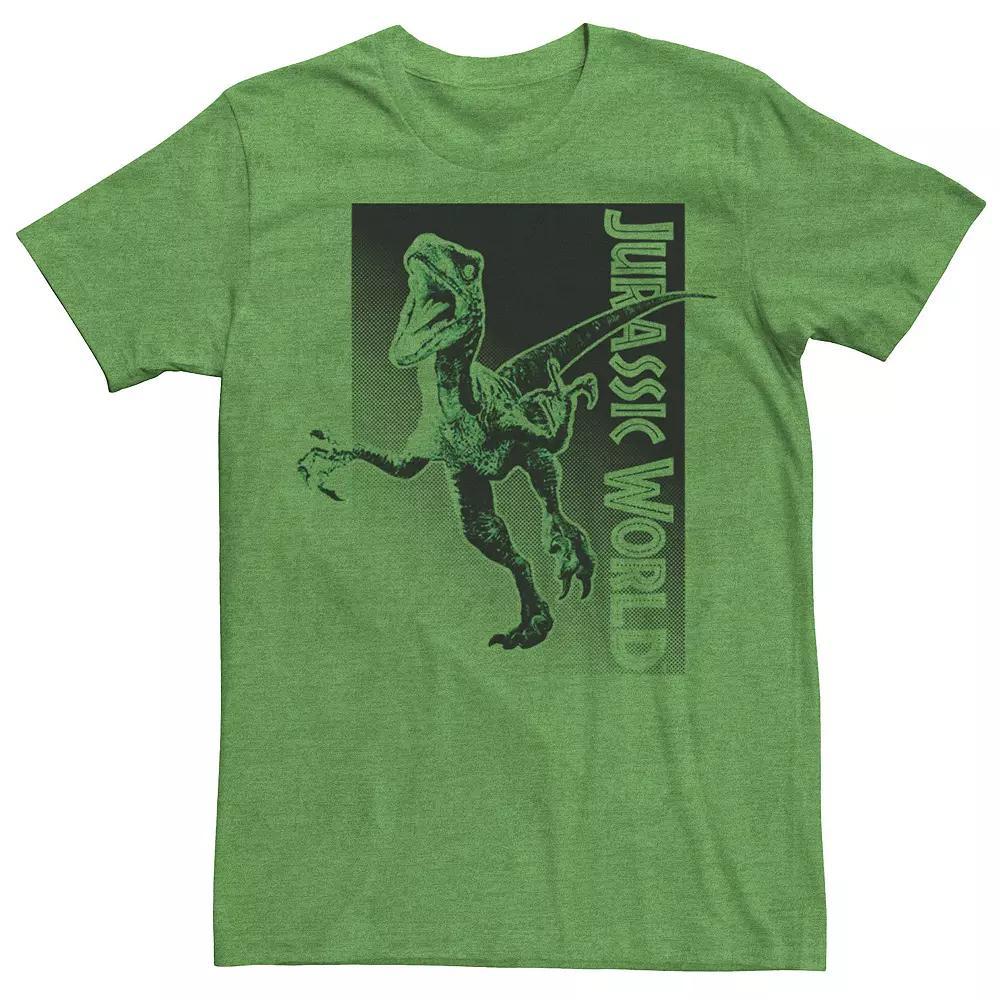 Men's Jurassic World Raptor Attack Halftone Tee, Size: Medium, Kelly Grey Product Image