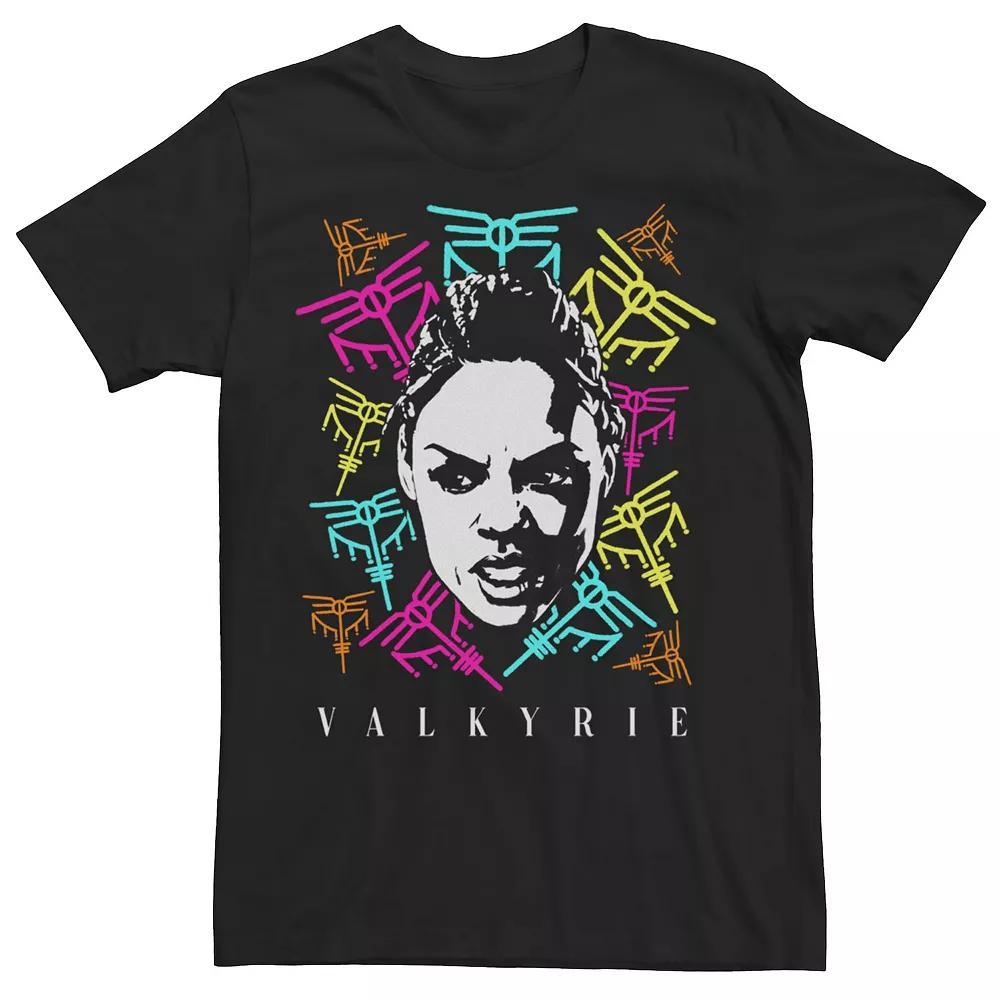 Men's Marvel Thor Love And Thunder Valkyrie Face Logo Tee, Size: Large, Black Product Image
