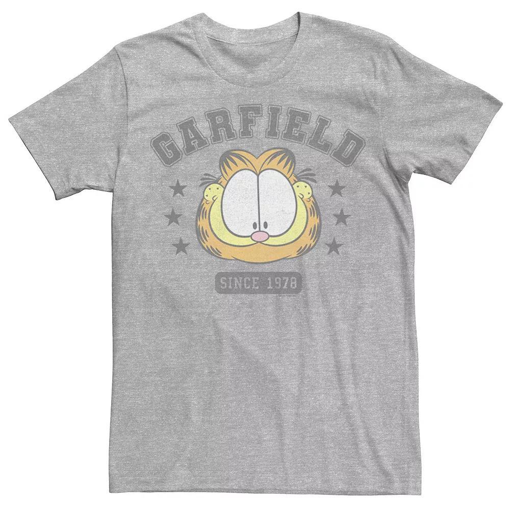Men's Garfield Collegiate Garfield Retro Tee, Size: Large, Athletic Grey Product Image