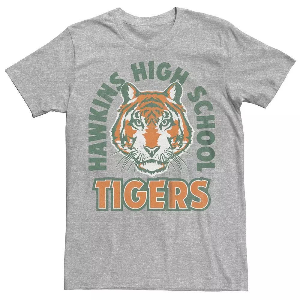 Men's Stranger Things Hawkins High School Tigers Graphic Tee, Size: XS, Athletic Grey Product Image