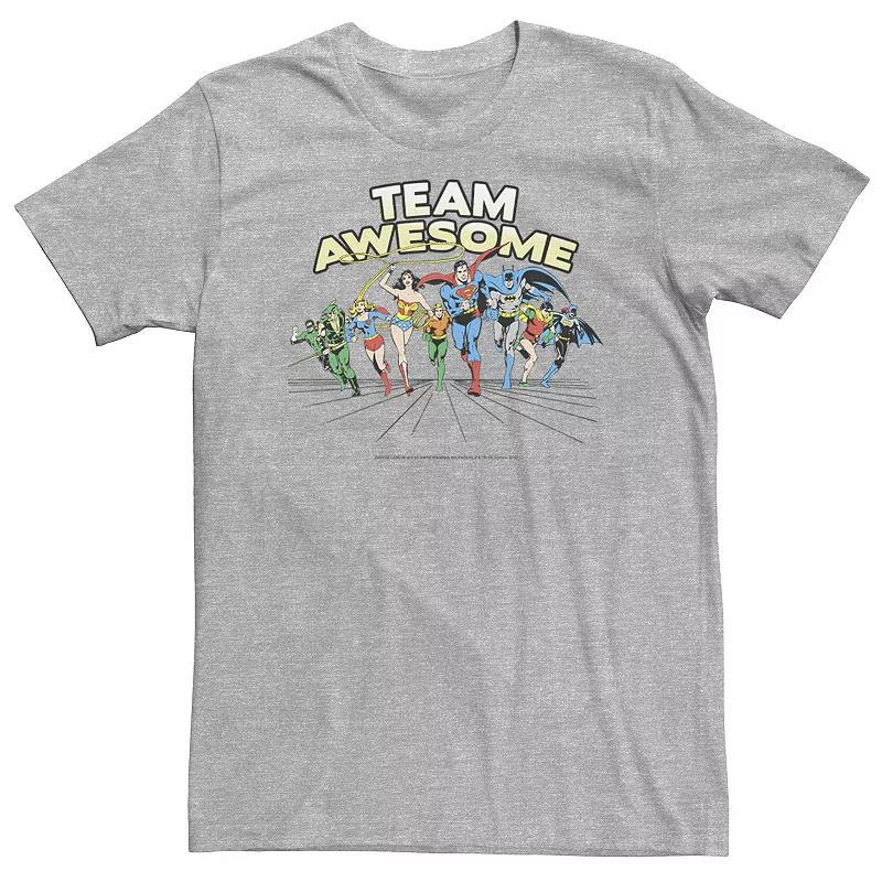 Big & Tall DC Comics Justice league Team Awesome Group Shot Tee, Men's, Size: Large Tall, Athletic Grey Product Image