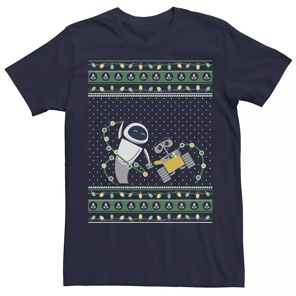 Disney / Pixar's WALL-E EVE Men's Ugly Christmas Sweater Tee, Size: XXL, Blue Product Image