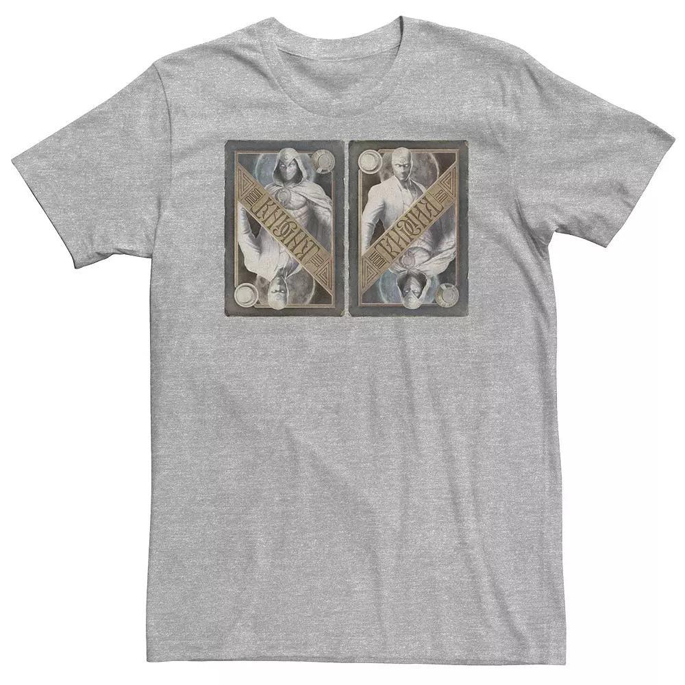 Big & Tall Marvel Moon Knight Playing Card Side By Side Tee, Men's, Size: XXL Tall, Athletic Grey Product Image
