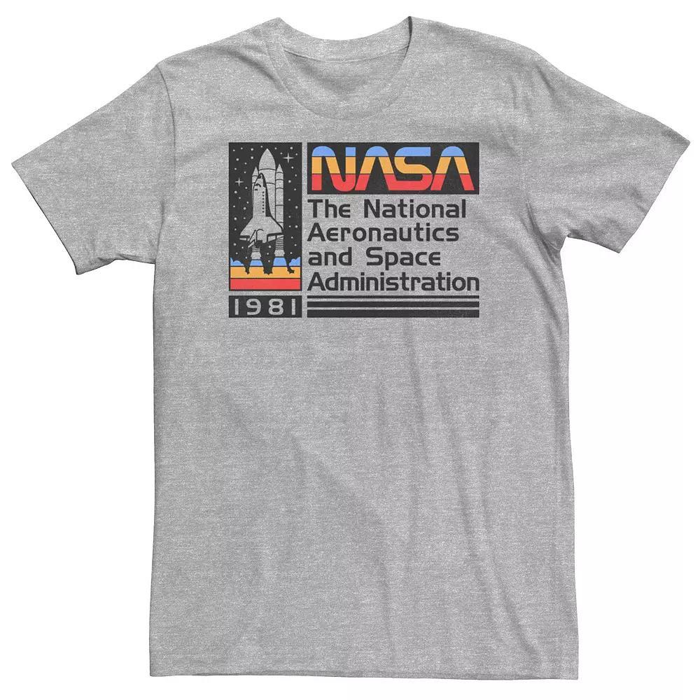 Big & Tall NASA Retro Logo Poster Tee, Men's, Size: XXL Tall, Athletic Grey Product Image