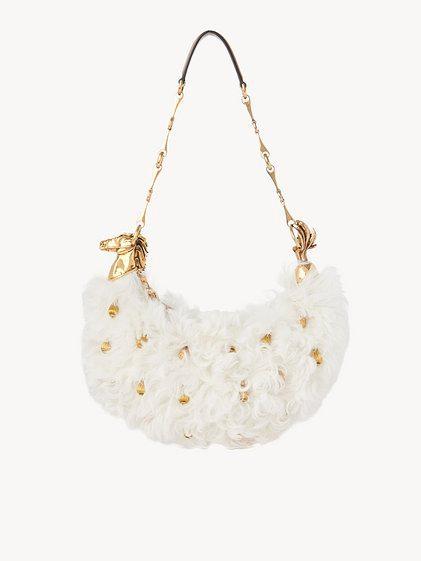 Chain Horse shoulder bag in shearling Product Image