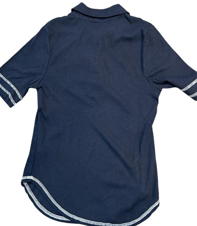 Blue/Tan Contrast Stitch Polo Product Image