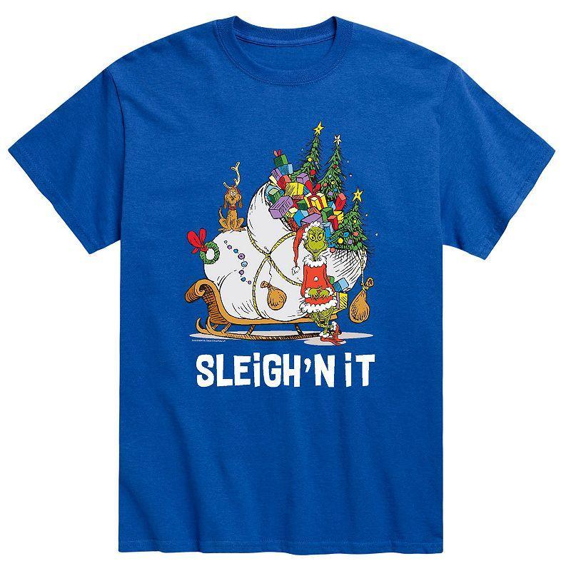 Mens Dr. Seuss The Grinch Sleighn Tee Athletic Grey Product Image