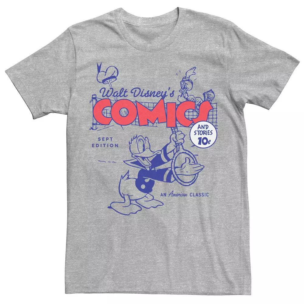 Disney's Donald Duck Retro Comic Cover Hat Men's Tee, Size: Small, Athletic Grey Product Image