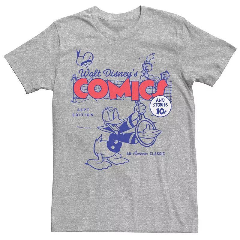 Disney's Donald Duck Retro Comic Cover Hat Men's Tee, Size: Small, Athletic Grey Product Image