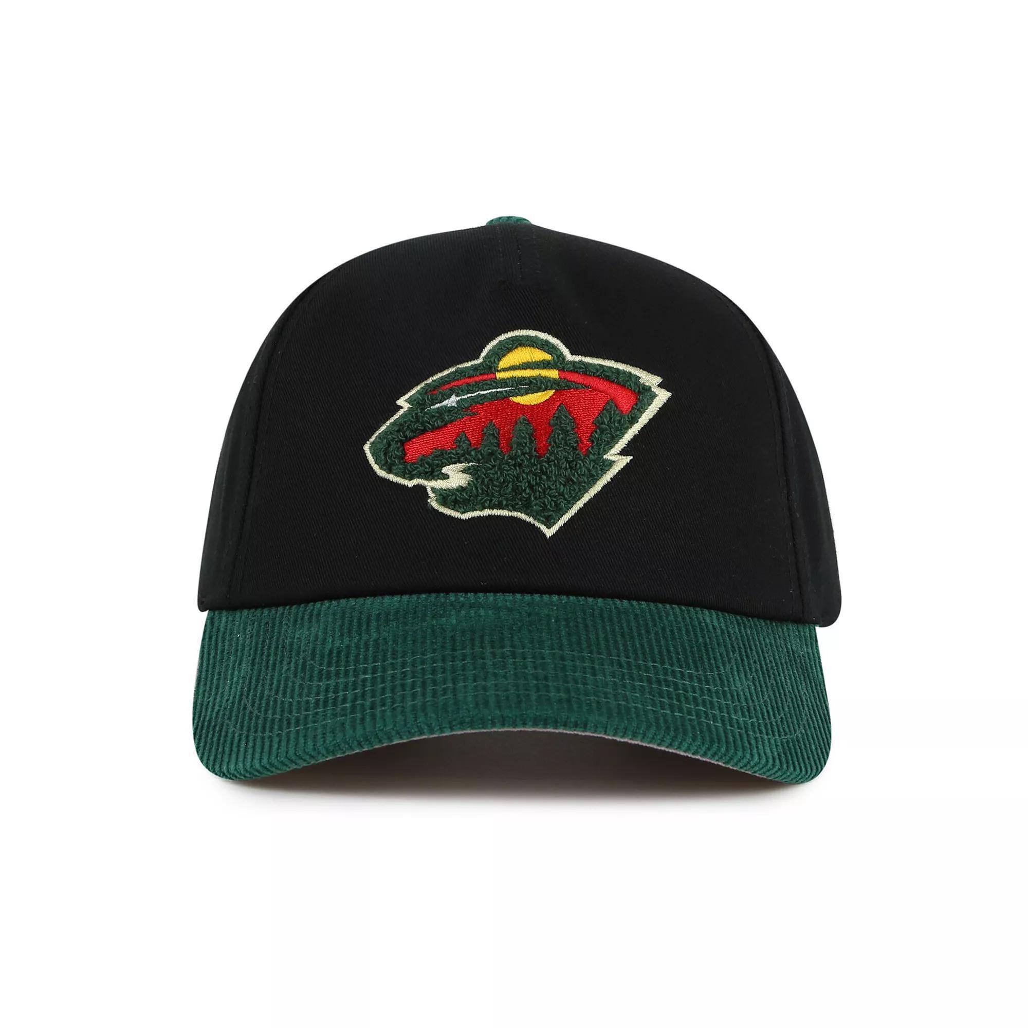 Men's American Needle  Black/Green Minnesota Wild Burnett Adjustable Hat Product Image