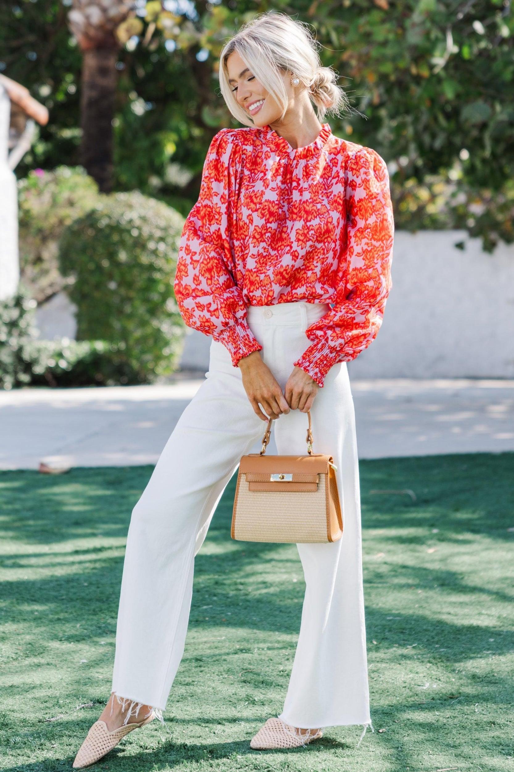 Can't Change Pink Abstract Blouse Female Product Image
