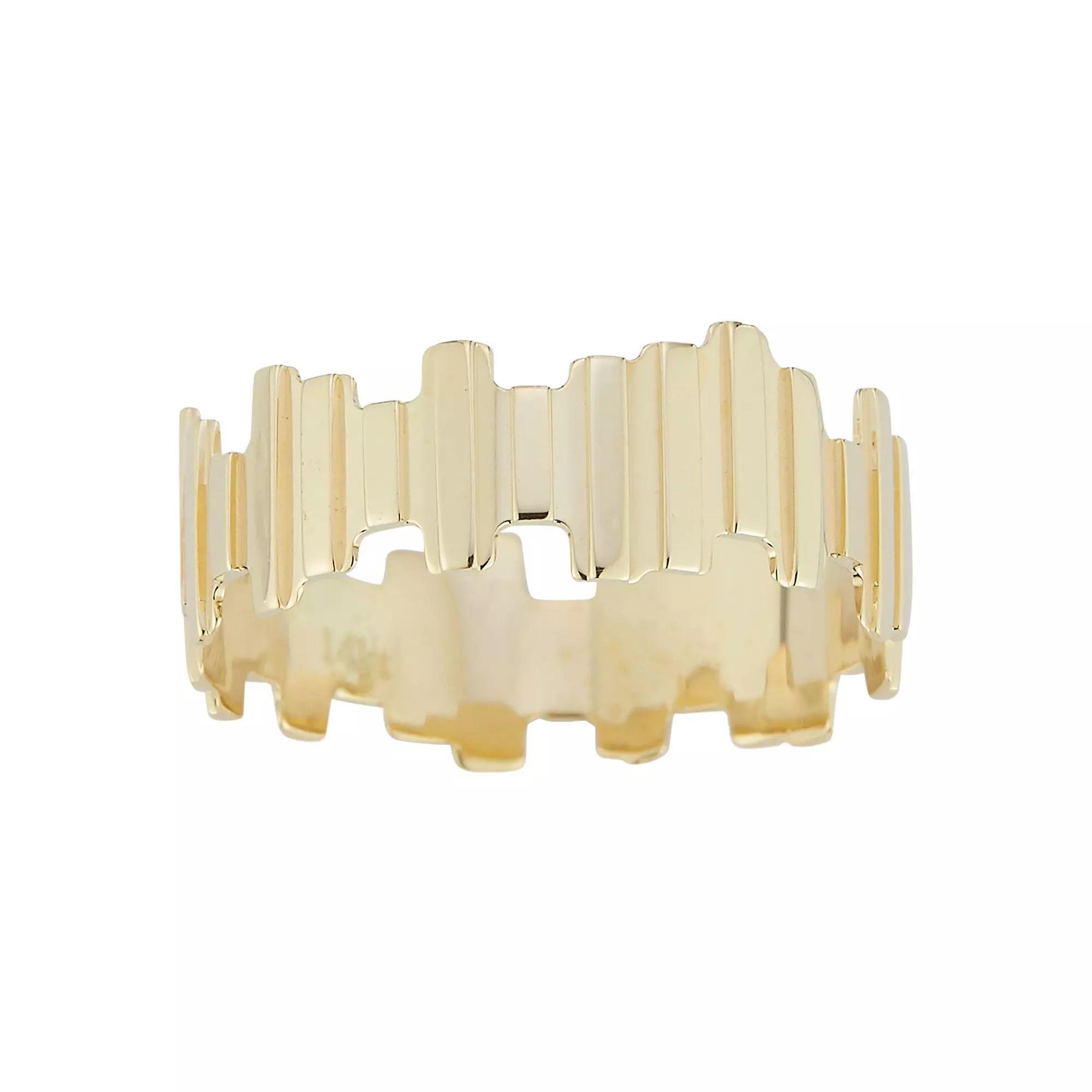 LUMINOR GOLD Thick Ribbed Band Stackable Ring, Women's, Size: 6, Yellow Product Image