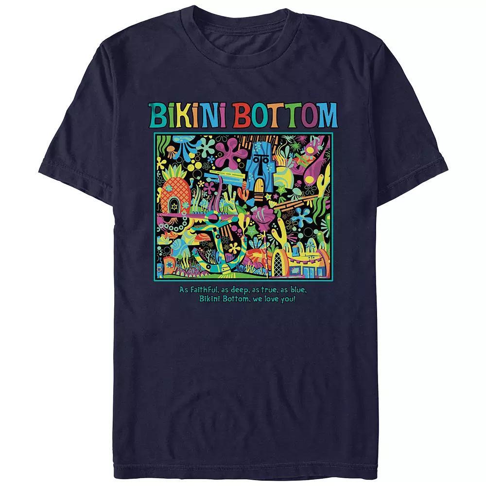 Juniors' SpongeBob Squarepants Bikini Bottom Places Boyfriend Graphic Tee, Women's, Size: XS, Blue Product Image
