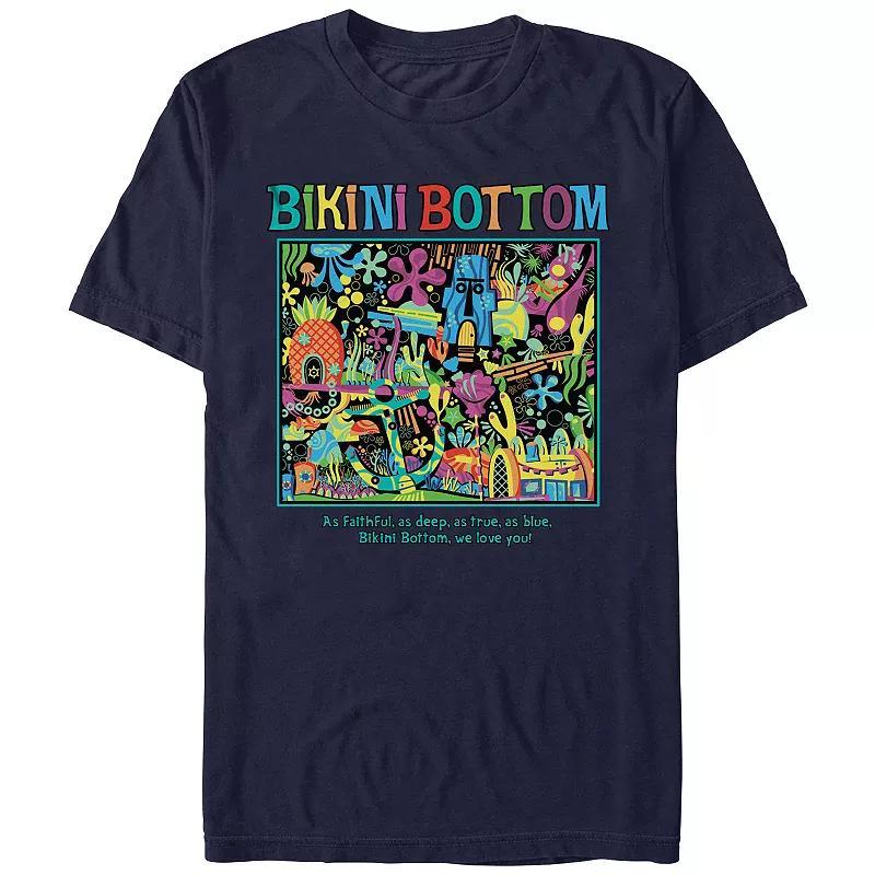 Juniors' SpongeBob Squarepants Bikini Bottom Places Boyfriend Graphic Tee, Women's, Size: XS, Blue Product Image