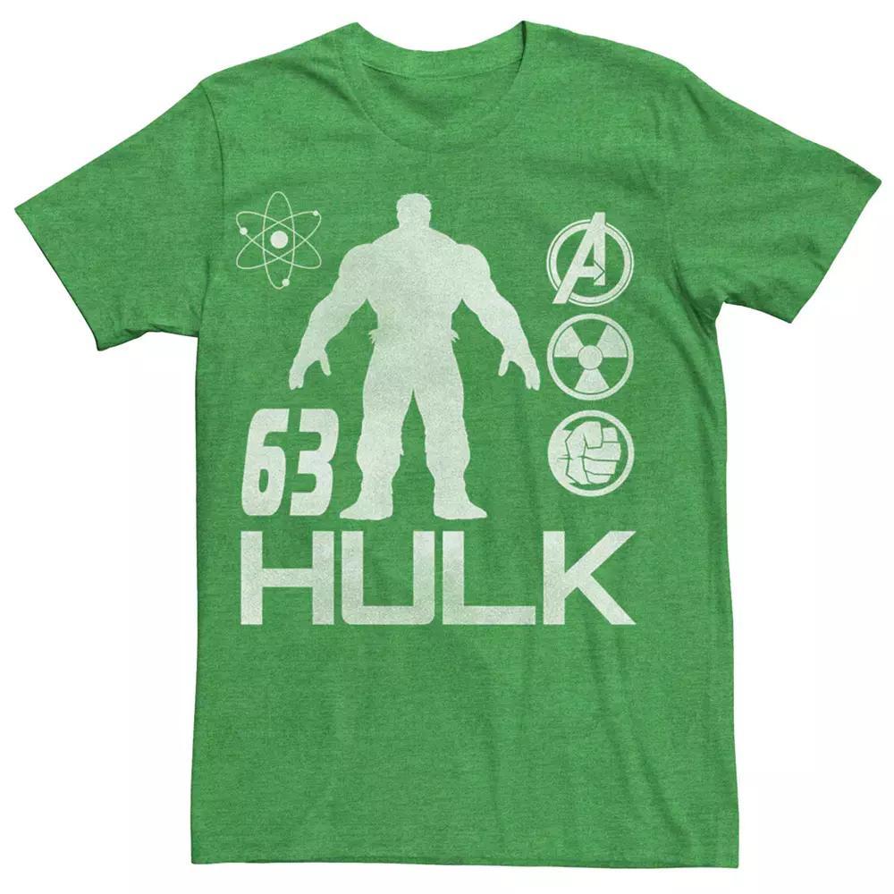 Men's Marvel's Hulk Silhouette Science Symbols Tee, Size: XL, Kelly Grey Product Image