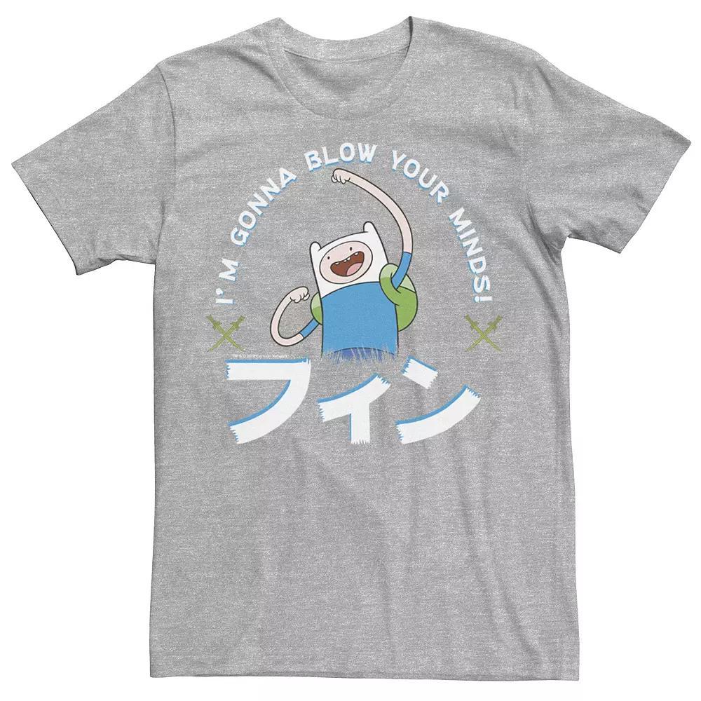 Men's Adventure Time Finn I'm Gonna Blow Your Minds Kanji Portrait Tee, Size: Large, Black Product Image