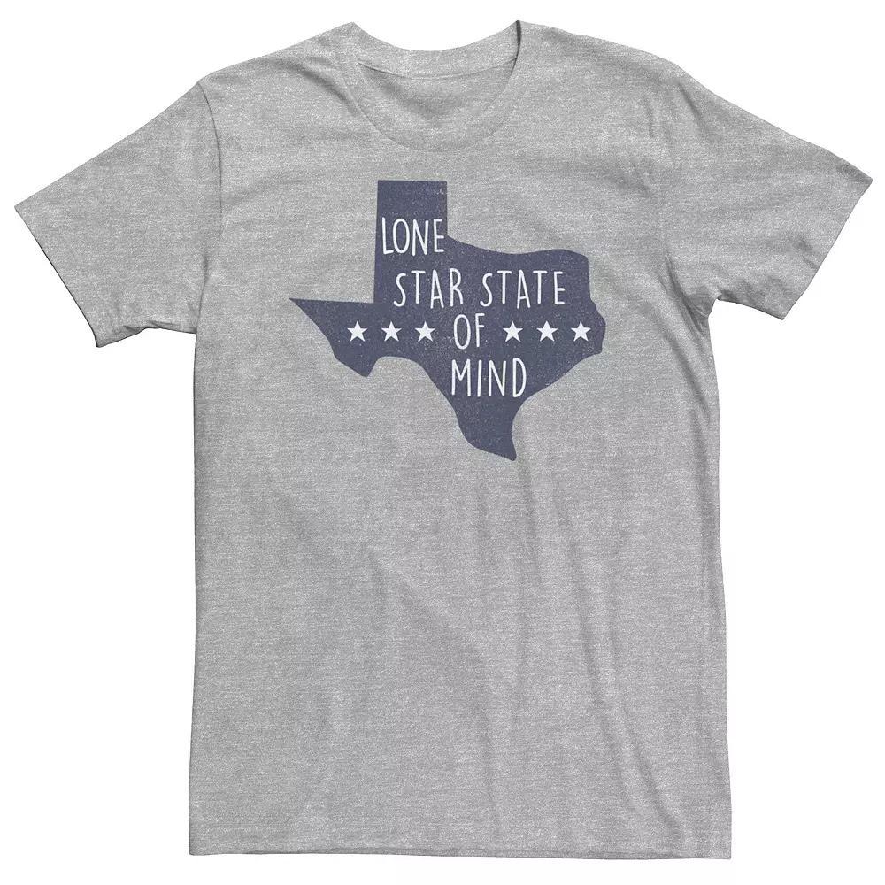 Big & Tall Texas "Lone Star State Of Mind" Blue State Tee, Men's, Size: 3XL, Athletic Grey Product Image