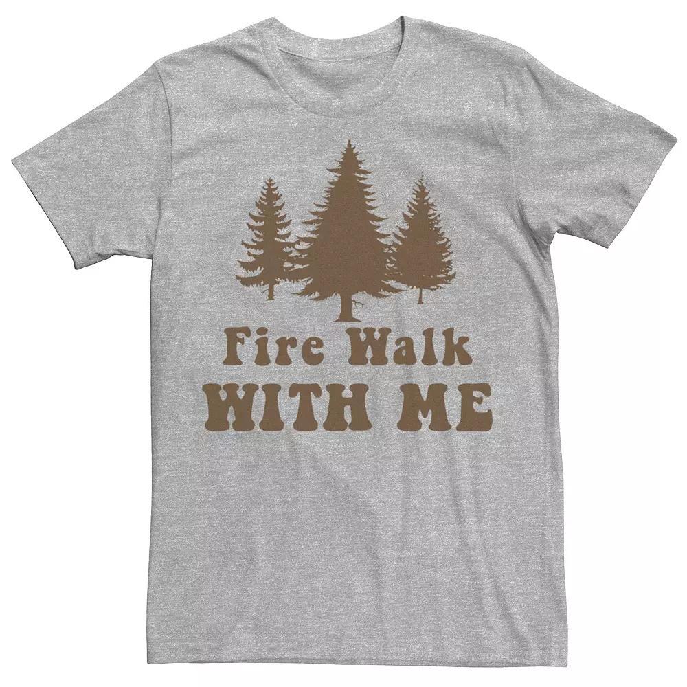 Men's Twin Peaks 70's Style Bold Stack Fire Walk Tee, Size: 3XL, Athletic Grey Product Image