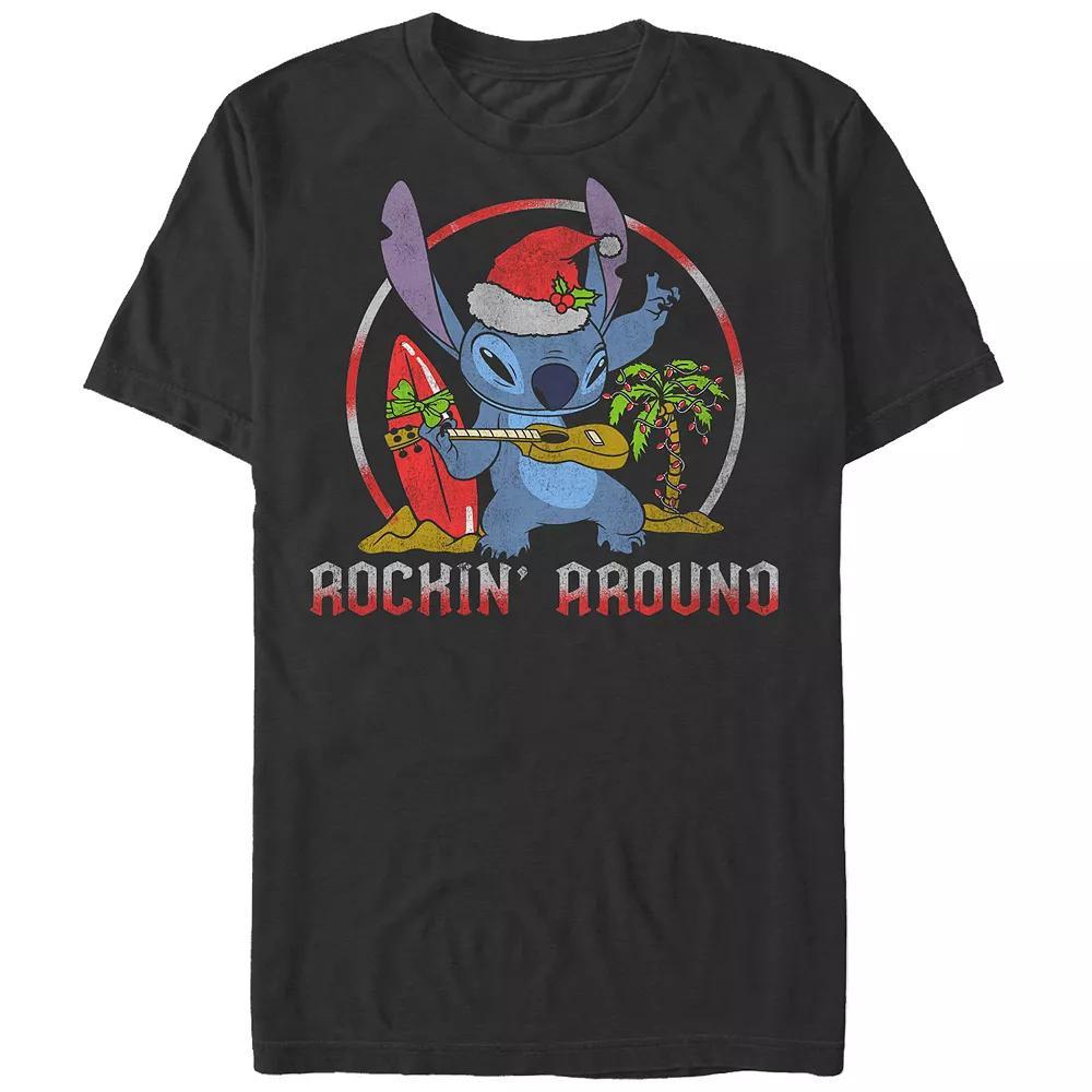 Disneys Lilo & Stitch Rockin Around Stitch Mens Graphic Tee Product Image
