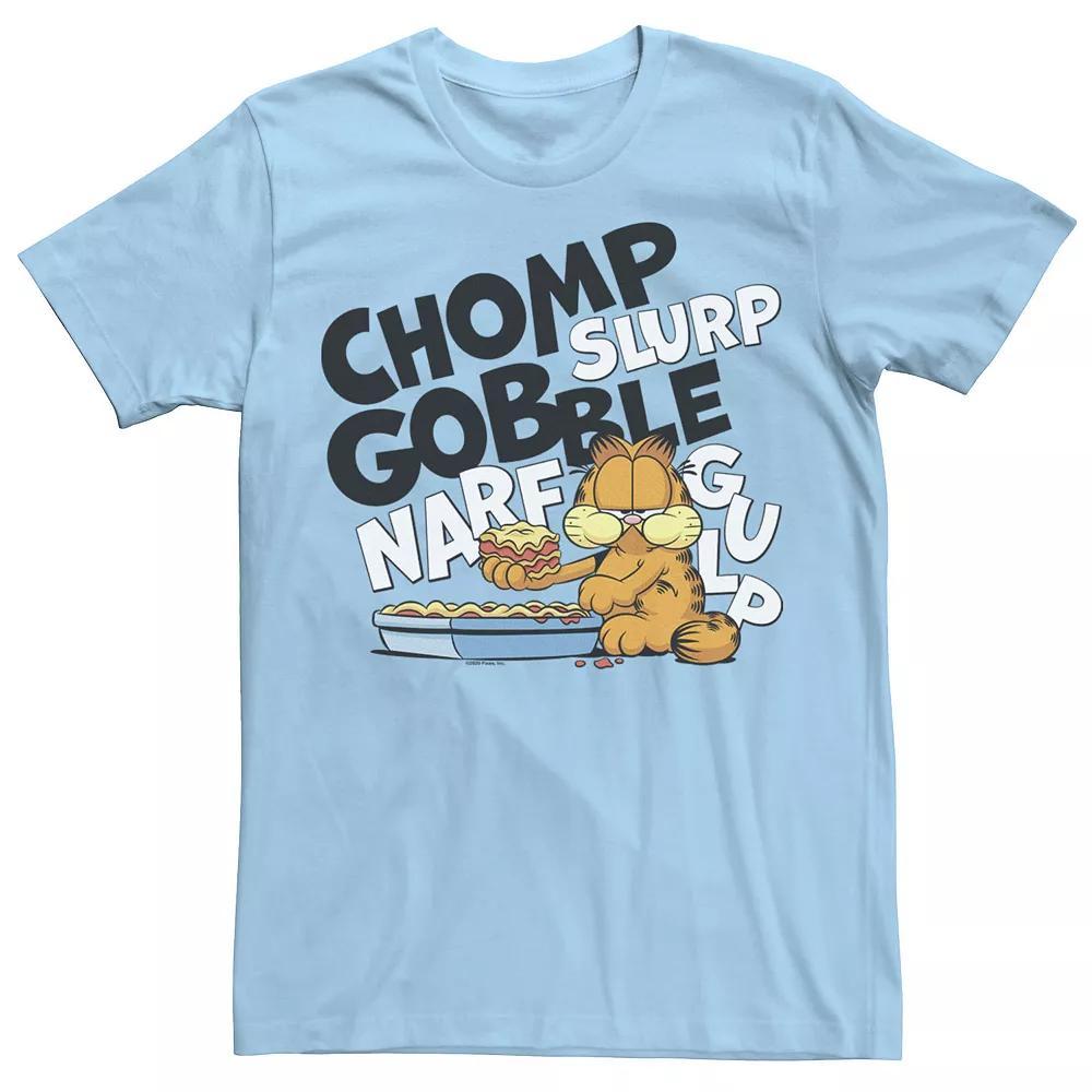 Men's Garfield Chomp Slurp Gobble Food Tee, Size: Small, Light Blue Product Image