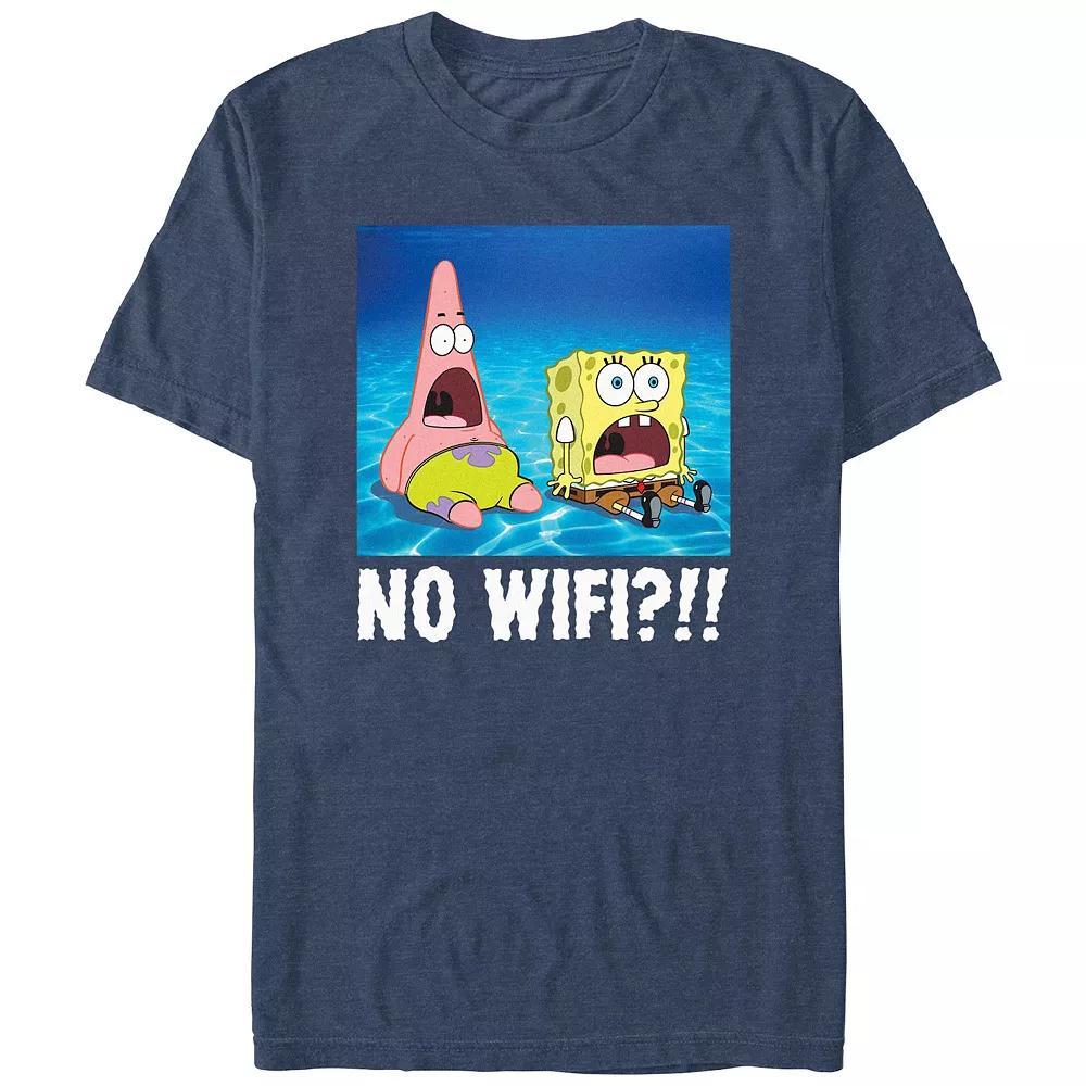 Men's SpongeBob SquarePants No Wi-Fi Graphic Tee, Size: Small, Navy Grey Product Image