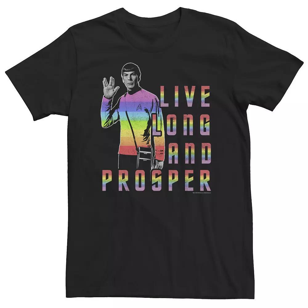 Big & Tall Star Trek: The Original Series "Live Long And Prosper" Spock Tee, Men's, Size: 3XL Tall, Black Product Image